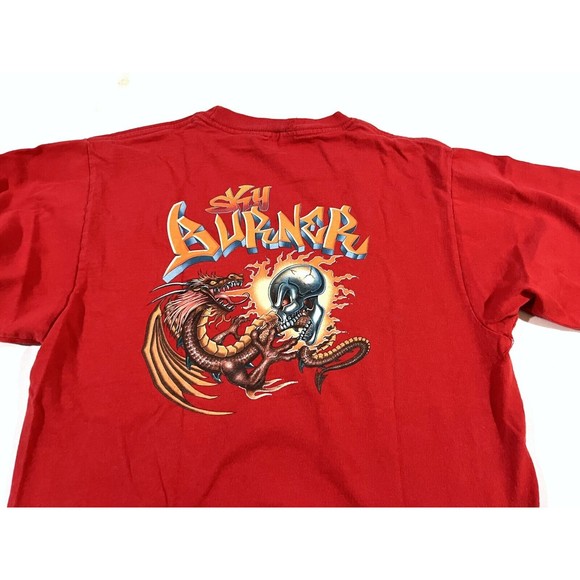 JNCO Other - VTG 90's JNCO Jeans Dragon Skull Graphic Print SKY BURNER T-shirt Tee S STAINS